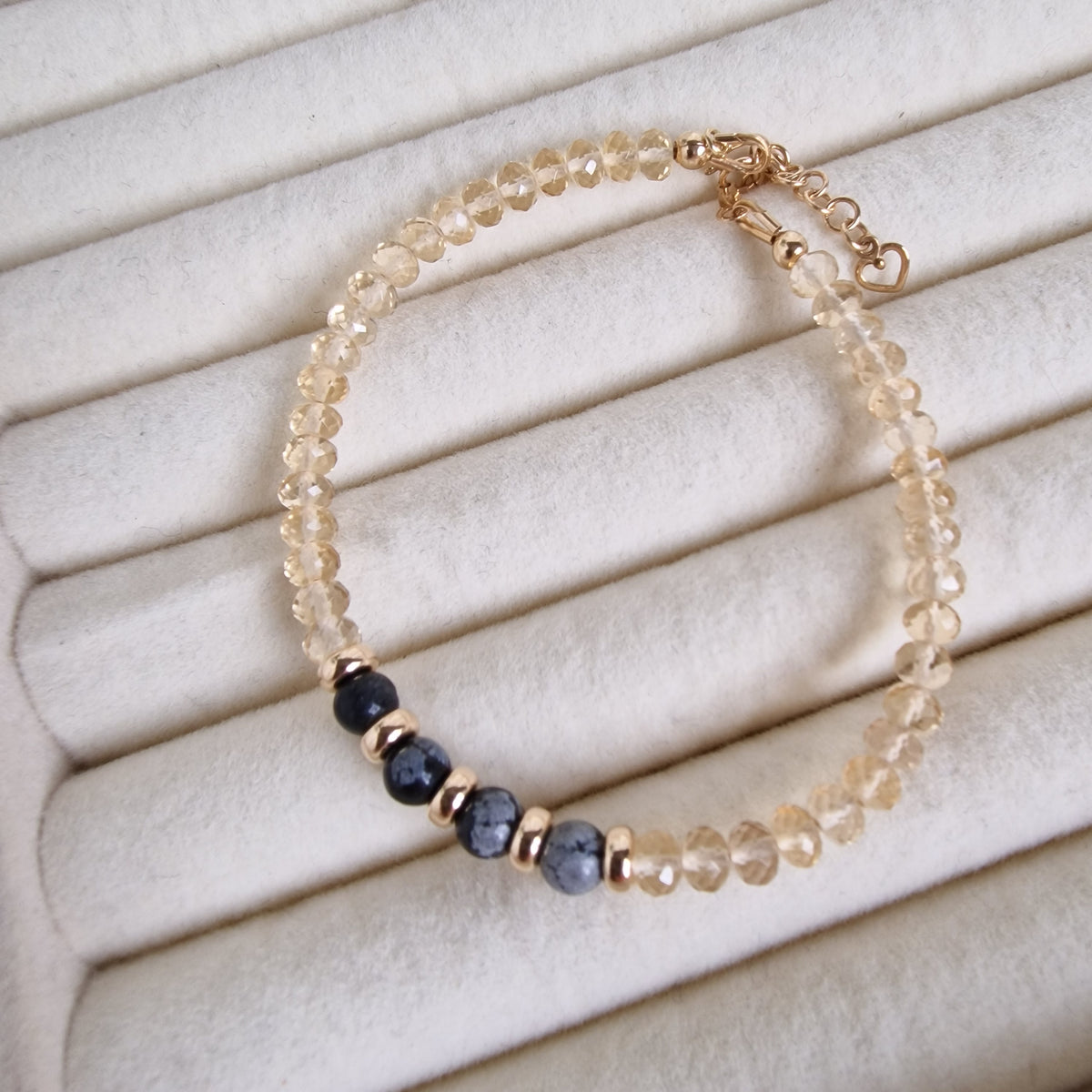 Empower Glow - Citrine & Obsidian Bracelet