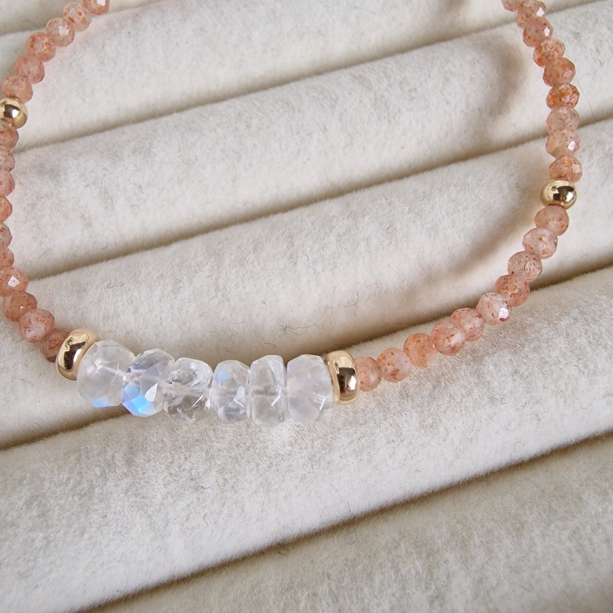 Luna Radiance - Moonstone & Sunstone Bracelet